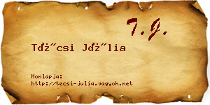Técsi Júlia névjegykártya